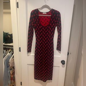 NWT Altuzarra cherry long sleeve midi dress